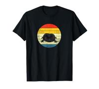 Black Rain Frog Cute Grumpy Frog Retro Sunset T-Shirt