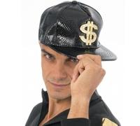 Black Rapper Cap - One-Size Unisex Streetwear Snapback Hat, Adjustable Flat Brim Urban Fashion Accessory