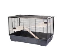 (Black) Rat Hamster Pet Animal Cage 2 Tiers Langham XL
