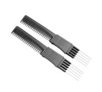 Black Rat Tail Anti Static Hair Comb for Cutting 2pcs | Plastic Build, Fine Hair Styling, Hotel Use, Suits Thick Curly or Straight Strands, Women and Ladies