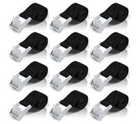 Black Ratchet Tie Down Straps - 50 cm, Pack of 12, Compatible with Bicycle, Car, Motorcycle