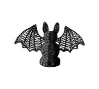 Black Rattan Bat Lantern Candle Holder 19.5cm | Handwoven texture, soft-touch finish, slight variations, skilled craftsmanship, natural cotton yarn