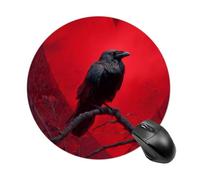 Black Raven Bloody Color Heart Funny Mouse Pads for Home Office | Non-Slip Laptop Mouse Mat with Stitched Edge for Travel 8inch Perfect Size