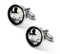 Black Raven Crow Bird Under The Moon Men Cufflinks Shirt Cuff Links Business Tuxedo Studs Wedding