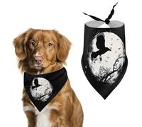 Black Raven Crow Bird Under The Moon Pet Bandanas Dog Costume Puppy Cat Kerchief Triangle Scarf