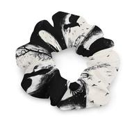 Black Raven Crow Bird Under The Moon Women's Hair Ties Elastic Scrunchies Silk Like Scrunchy Accessories for Sleep