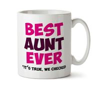 Black Raven Design - Best Aunt Ever, It's True, We Checked - Funny Aunty, Aunties Appreciation Gift Mug, Ceramic, 11fl oz