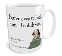 Black Raven Design - Better a Witty Fool, Than a Foolish Wit | William Shakespeare, Ceramic Mug, 11fl oz