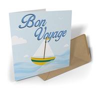 Black Raven Design - Bon Voyage | Sailing Boat, Greetings Card 135mm Sq