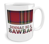 Black Raven Design - Dinnae Be a Bawbag | Tartan, Ceramic Mug, 11fl oz