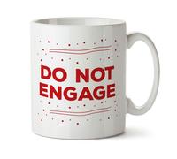 Black Raven Design - Do Not Engage - Funny Student, Joke Antisocial Gift Mug, Ceramic, 11fl oz