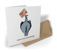 Black Raven Design - Don't Forget Us - Sorry to See You're Leaving - Elephant, Greetings Card 135mm Sq