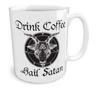 Black Raven Design - Drink Coffee Hail Satan, Ceramic Mug, 11fl oz