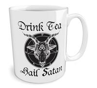 Black Raven Design - Drink Tea Hail Satan, Ceramic Mug, 11fl oz
