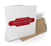 Black Raven Design - First Class Train Driver, Greetings Card 135mm Sq