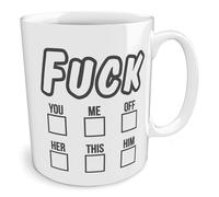 Black Raven Design - Fuck You Me Off Her This Him, Ceramic Mug, 11fl oz