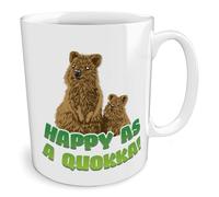 Black Raven Design - Happy As A Quokka!, Ceramic Mug, 11fl oz