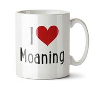 Black Raven Design - I Love Moaning - Funny Heart, Complaining Enjoyer Gift Mug, Ceramic, 11fl oz