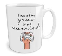 Black Raven Design - I Paused My Game to Get Married - Wedding, Ceramic Mug, 11fl oz