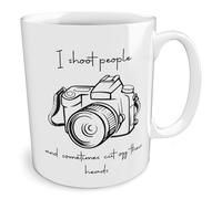 Black Raven Design - I Shoot People and Sometimes Cut Off Their Heads - Funny Photography, Ceramic Mug, 11fl oz
