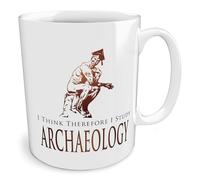 Black Raven Design - I Think Therefore I Study Archaeology, Ceramic Mug, 11fl oz