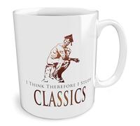 Black Raven Design - I Think Therefore I Study Classics, Ceramic Mug, 11fl oz
