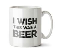 Black Raven Design - I Wish This was Beer - Funny Colleague, Student Gift Mug, Ceramic, 11fl oz