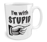 Black Raven Design - I'm with Stupid, Ceramic Mug, 11fl oz