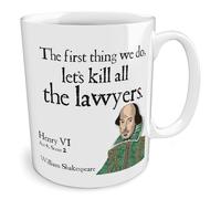 Black Raven Design - Let's Kill All The Lawyers | William Shakespeare, Ceramic Mug, 11fl oz