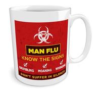Black Raven Design - Man Flu - Know The Signs, Ceramic Mug, 11fl oz