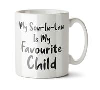 Black Raven Design - My Son-in-Law is My Favourite Child - Funny Mother, Father Gift Mug, Ceramic, 11fl oz