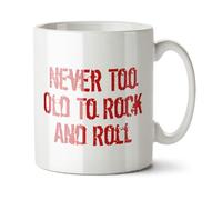 Black Raven Design - Never Too Old to Rock and Roll - Funny Grandfather, Dad Age Gift Mug, Ceramic, 11fl oz