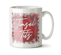 Black Raven Design - Tinsel Tits - Funny Female Christmas, Seasonal Pun Gift Mug, Ceramic, 11fl oz
