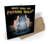 Black Raven Design - What Does The Future Hold? Bus Pass, Greetings Card 135mm Sq