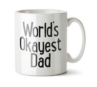 Black Raven Design - World's Okayest Dad - Funny Father, Appreciation Gift Mug, Ceramic, 11fl oz