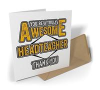 Black Raven Design - You're a Truly Awesome Headteacher - Thank You, Greetings Card 135mm Sq
