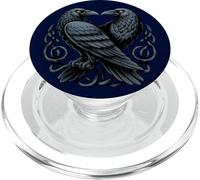 Black Raven Huginn & Muninn Gothic Celtic Ravens PopSockets PopGrip for MagSafe