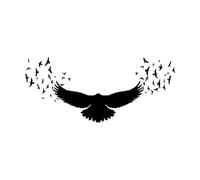 Black Raven Wall Stickers Eagle Wings Decal Gothic Birds Mural Home Decor Living Room Sticker Animal Kids Room Decoration Large - 56x127cm
