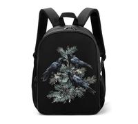 Black Ravens Perched on The Branches Casual Daypack Daily Backpacks Travel Shoulder Bag with Adjustable Straps for Women Men