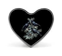Black Ravens Perched on The Branches Cute Lapel Pins Heart Brooch Tie Suit Dress Accessories for Men Women Wedding Birthday