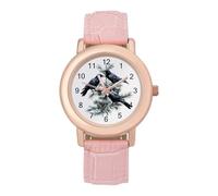 Black Ravens Perched on The Branches Women's Custom Watch Fashion Soft Strap Wristwatches Gifts for Birthdays Valentine's Day
