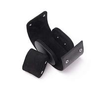 Black Real Leather Watch Roll Single Watch Travel Case Camper Storage Accessories
