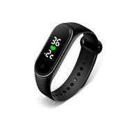 (Black) Real-time Body Temperature Detection Time Display Smart Watch Wristband
