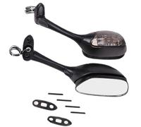 waltyotur Black Rear View Mirrors Smoke Turn Signals Replacement for Suzuki GSXR 600 750 1000 2001-2016