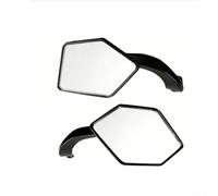 Black Rearview Mirror for Motorcycles Featuring Spoiler Wing Integration to Aid Visibility and Reduce Wind Resistance