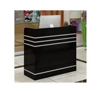 Black Reception Desk with Lockable Drawers - Versatile Shop Counter for Barber Shops Restaurants Beauty Salons Coffee Shops - 120CM/47.3in Sales Desk