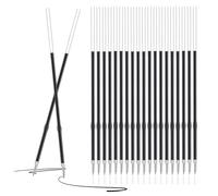 Black Reception Pen Ink Refills, Medium Nib, Ballpoint Refills for Reception Desk Stand Pens (5)