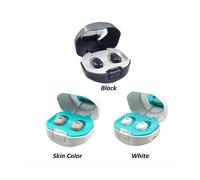 (Black) Rechargeable Hearing Aids for Adults, Voice Enhancer Device with Charging Box, Invisible In-Ear Mini Sound Enhancer Set