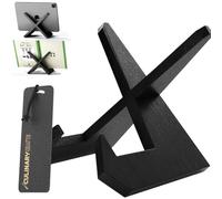 Black Recipe Book Stand for Cookbook with Bookmark, Wooden Kitchen iPad, Vinyl and Book Holder for Display Stand, Cook Book