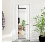 (Black) Rectangular Metal Frame Over the Door Full Length Mirror 37cm W x 147cm H